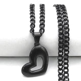Gothic Love Heart Pendant Necklace Halloween Gift Jewelry