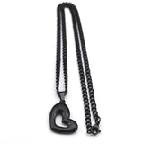 Gothic Love Heart Pendant Necklace Halloween Gift Jewelry