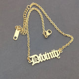 Personalized Name Bracelet Stainless Steel Old English Bangle