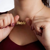 Gothic Name Necklace Old English Choker Jewelry