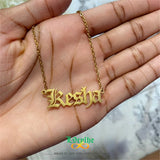 Gothic Name Necklace Old English Choker Jewelry