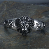 Stainless Steel Biker Lion King Head Bracelet Bangle 8 Inch