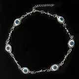 Gothic Evil Eye Chain Necklace Vintage Punk Jewelry