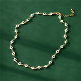 Gothic Evil Eye Chain Necklace Beaded Devil's Eye Pendant Choker Vintage