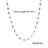 Gothic Evil Eye Chain Necklace Beaded Devil's Eye Pendant Choker Vintage