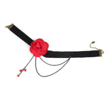 Gothic Lace Choker Red Rose Necklace Wedding Jewelry Women Lace Collar Choker