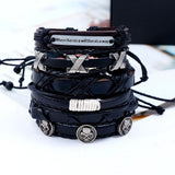 Gothic Leather Bracelets Spikes Stud Cuff Punk Rock Set