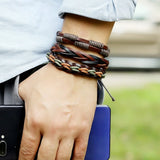 Gothic Leather Bracelets Spikes Stud Cuff Punk Rock Set