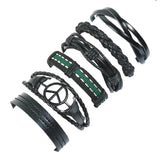 Gothic Leather Bracelets Spikes Stud Cuff Punk Rock Set