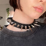 Gothic Punk Spike Rivet Collar Choker Necklace