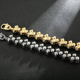 Gothic Stainless Steel Skull Head Bracelet for Men