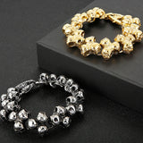 Gothic Stainless Steel Skull Head Bracelet for Men