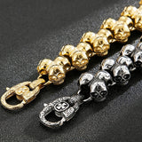 Gothic Stainless Steel Skull Head Bracelet for Men