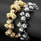 Gothic Stainless Steel Skull Head Bracelet for Men