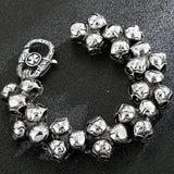 Gothic Stainless Steel Skull Head Bracelet for Men