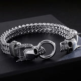 Gothic Mens Skull Bracelet Stainless Steel Ghost Chain Punk Skeleton Jewelry