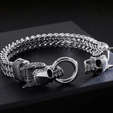 Gothic Mens Skull Bracelet Stainless Steel Ghost Chain Punk Skeleton Jewelry