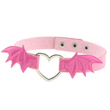 Gothic Metal Heart Choker Harajuku Punk Bat Wing Necklace