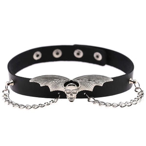 Gothic Metal Heart Choker Harajuku Punk Bat Wing Necklace