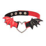 Gothic Metal Heart Choker Harajuku Punk Bat Wing Necklace