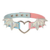 Gothic Metal Heart Choker Harajuku Punk Bat Wing Necklace