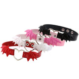 Gothic Metal Heart Choker Harajuku Punk Bat Wing Necklace