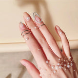 Gothic Metal Thin Nail Rings for Women Finger Tip Cover Ring