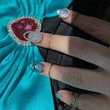 Gothic Metal Thin Nail Rings for Women Finger Tip Cover Ring