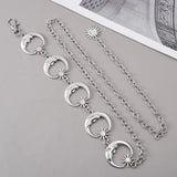 Gothic Metal Sun Moon Belt For Women Boho High Waist Chain Jewelry