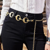 Gothic Metal Sun Moon Belt For Women Boho High Waist Chain Jewelry