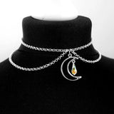 Gothic Moon Crystal Chain Choker Witch Necklace Punk Gorgeous Women Gift
