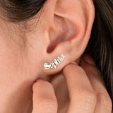 Gothic Name Stud Earrings Stainless Steel Jewelry Personalized Gift
