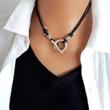 Gothic OT Buckle Chain Choker Necklace Bohemian Choker Necklace