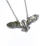 Gothic Owl Night Moon Forest Pendant Necklace Punk Hip Hop Retro Men And Women