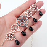 Gothic Pentagram Head Chain Wizard Crystal Hair Band Goth Halloween Accessories