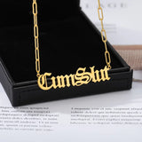 Gothic Custom Name Necklace Stainless Steel Old English Name Men Punk Jewelry