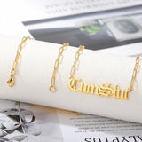 Gothic Custom Name Necklace Stainless Steel Old English Name Men Punk Jewelry