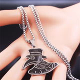 Plague Doctor Steel Necklace Pendant Silver Jewelry Halloween Gift