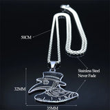 Plague Doctor Steel Necklace Pendant Silver Jewelry Halloween Gift