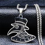 Plague Doctor Steel Necklace Pendant Silver Jewelry Halloween Gift