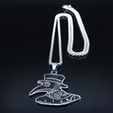 Plague Doctor Steel Necklace Pendant Silver Jewelry Halloween Gift