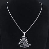 Plague Doctor Steel Necklace Pendant Silver Jewelry Halloween Gift