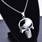 Gothic Skull Pendant Necklace Men's Chain Stainless Steel Biker Necklace