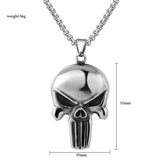 Gothic Skull Pendant Necklace Men's Chain Stainless Steel Biker Necklace