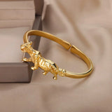 Leopard Bracelet Bangle Stainless Steel Elephant Open Party Jewelry