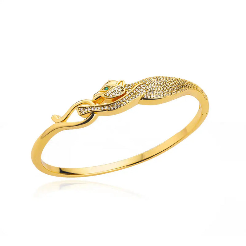 Leopard Bracelet Bangle Stainless Steel Elephant Open Party Jewelry
