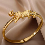 Leopard Bracelet Bangle Stainless Steel Elephant Open Party Jewelry