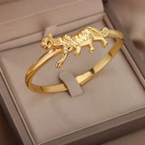 Leopard Bracelet Bangle Stainless Steel Elephant Open Party Jewelry