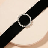 Gothic Punk Velvet Heart Choker Crystal Necklace Vintage Jewelry