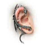 Gothic Punk Dragon Earrings Vintage Cuff Earrings
